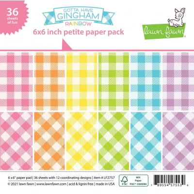 Lawn Fawn Gotta Have Gingham Rainbow Designpapier - Petite Paper Pack